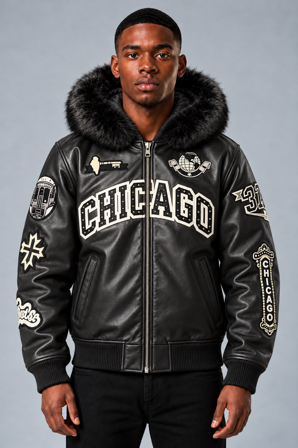 SYIP Exclusive Chicago Leather Jacket - Sox Colors