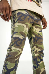 Preme Camo Woodland Camo Flared Studs Jean