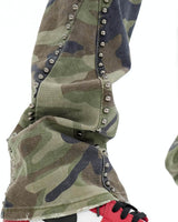Preme Camo Woodland Camo Flared Studs Jean