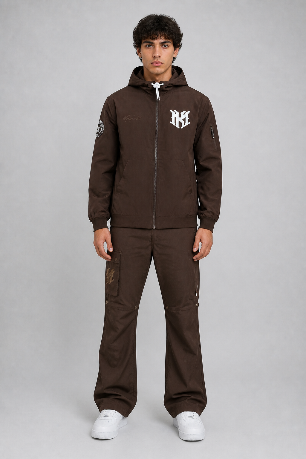 Makobi "Adorni Elite Club" Nylon Windbreaker Zip-up Hoodie Jacket