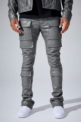 Jordan Craig "Thriller" Skinny Ross  Stacked Cargo Leather Pants