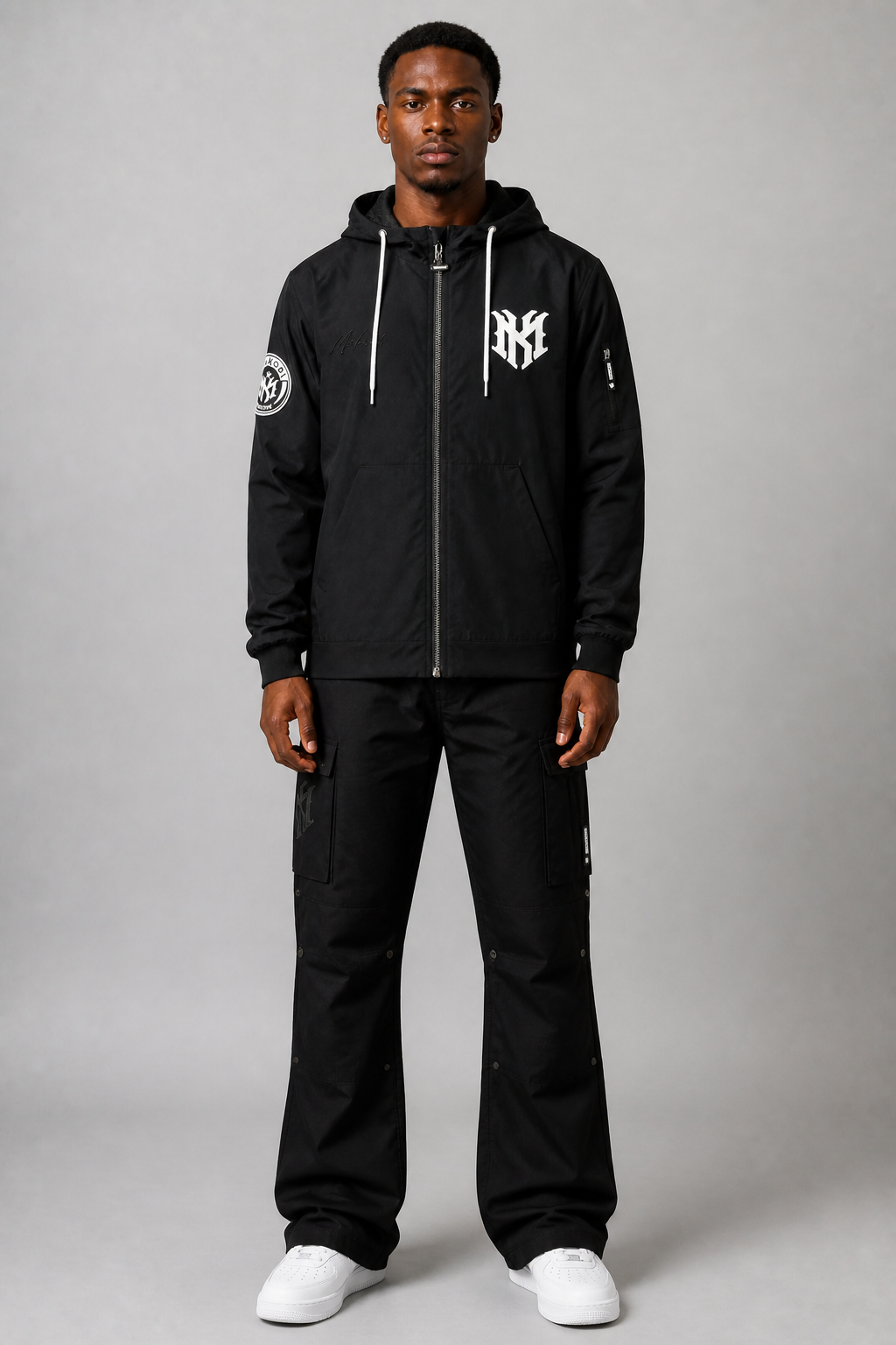 Makobi "Adorni Elite Club" Nylon Windbreaker Zip-up Hoodie Jacket