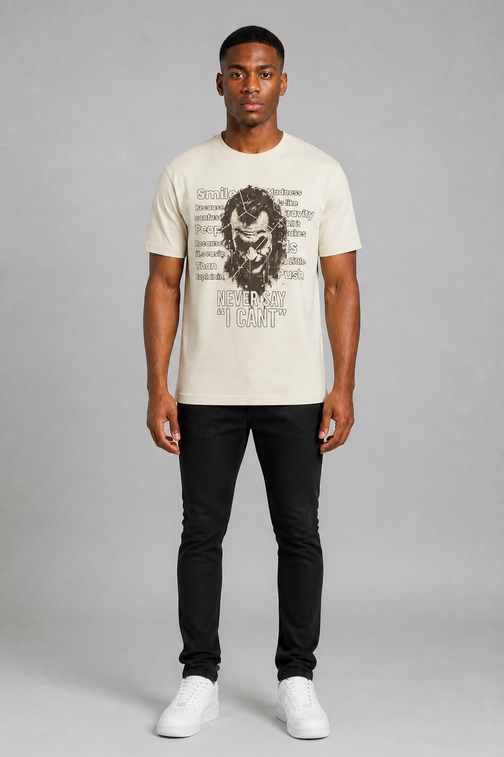 Luxe "Joker" Tee - Beige/Brown