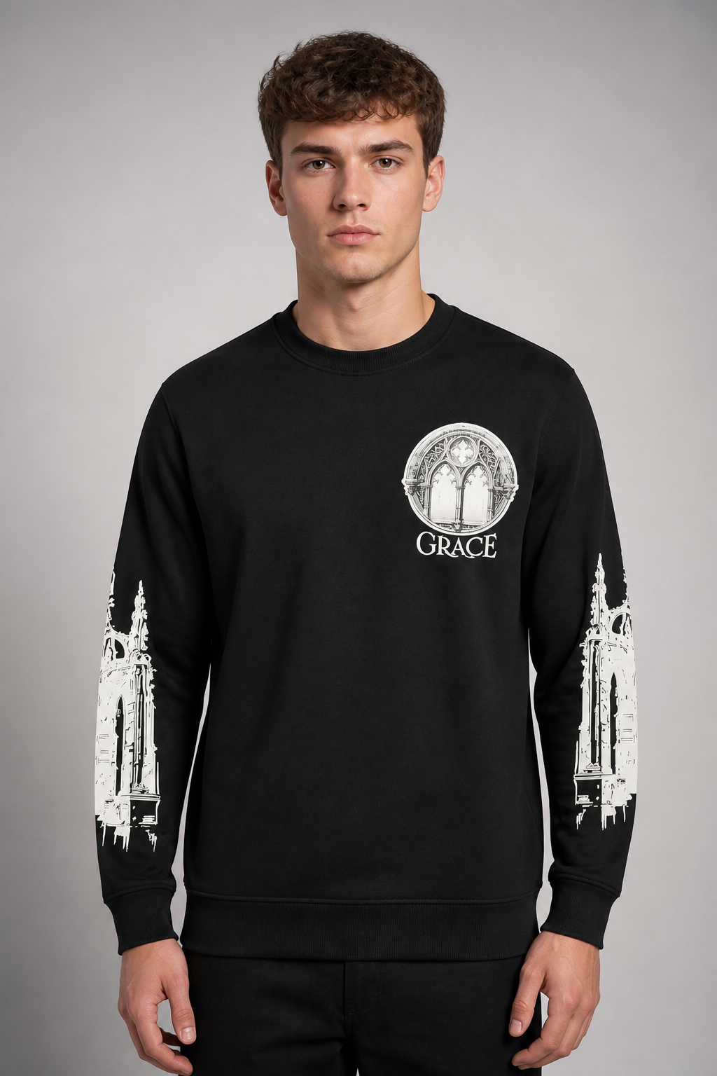 Black Pike "Grace" Fleece Sweater - Black