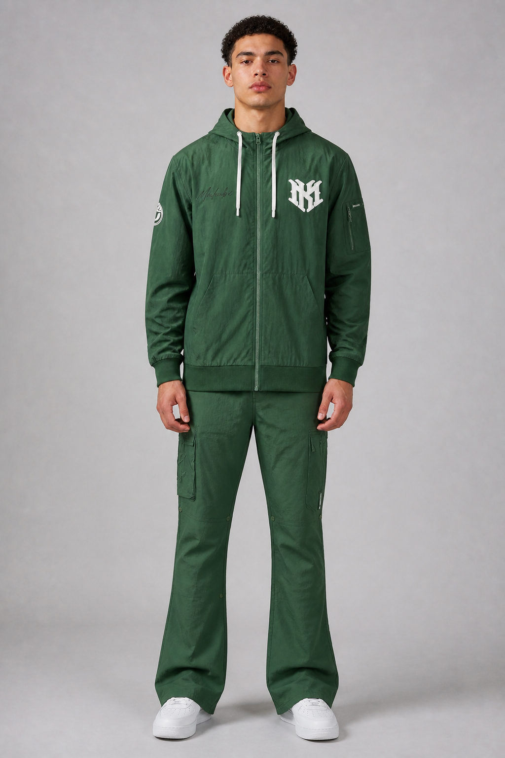 Makobi "Adorni Elite Club" Nylon Windbreaker Zip-up Hoodie Jacket
