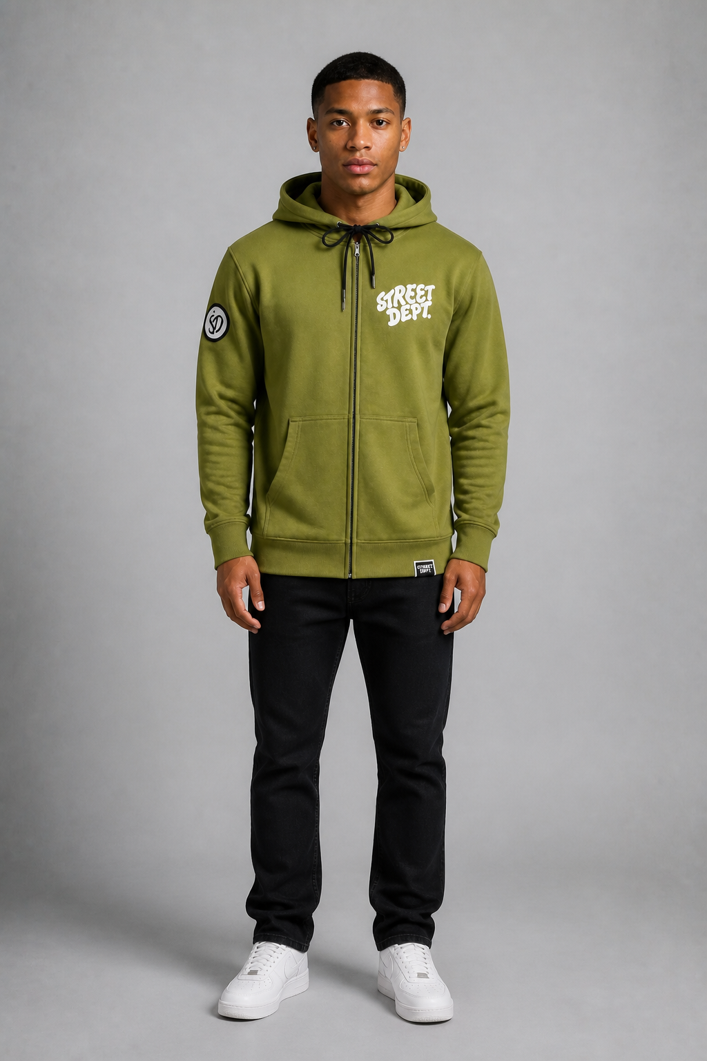 Street Department Wavey Print Zip-up Hoodie