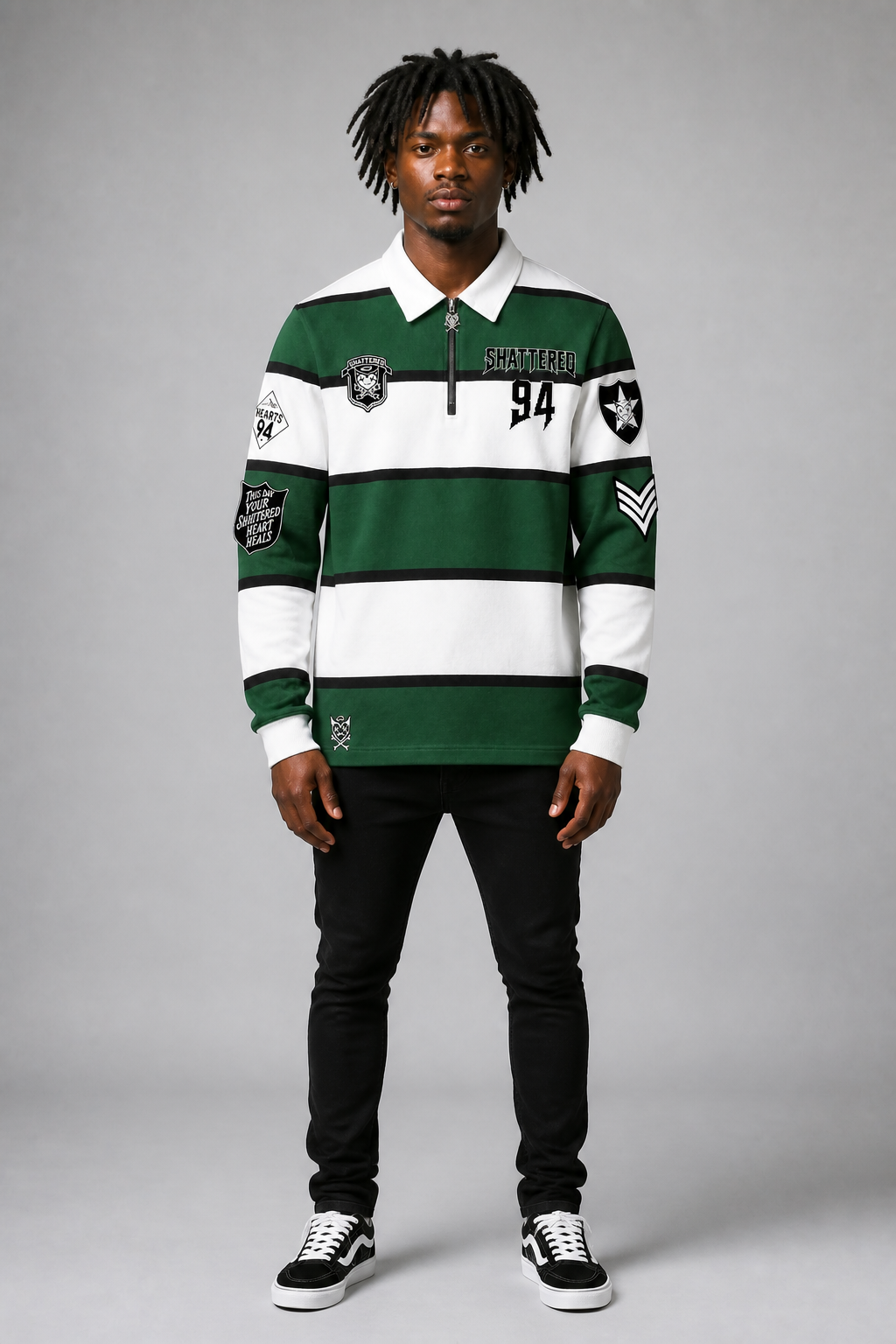 Shattered Hearts Knited Rugby Long Sleeve
