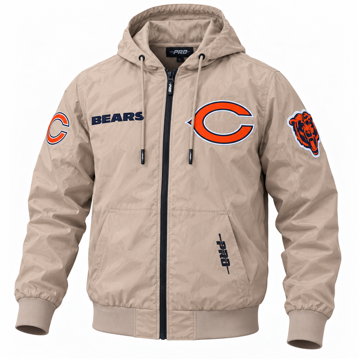 Pro Standard Bears Windbreaker Zip-up Jacket - Khaki