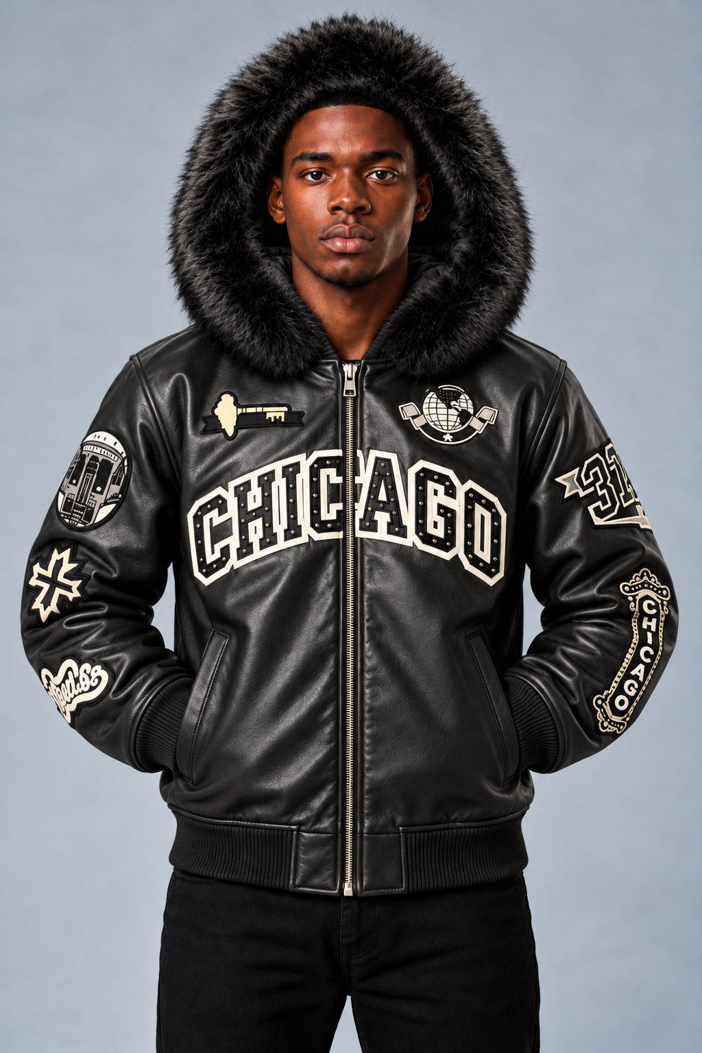 SYIP Exclusive Chicago Leather Jacket - Sox Colors