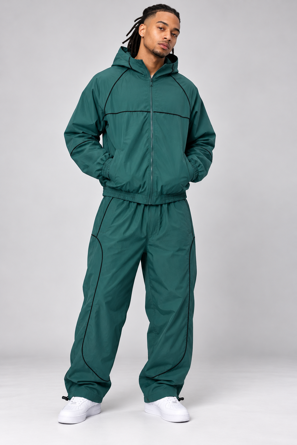 Rebel Minds Piping Nylon Track Suit