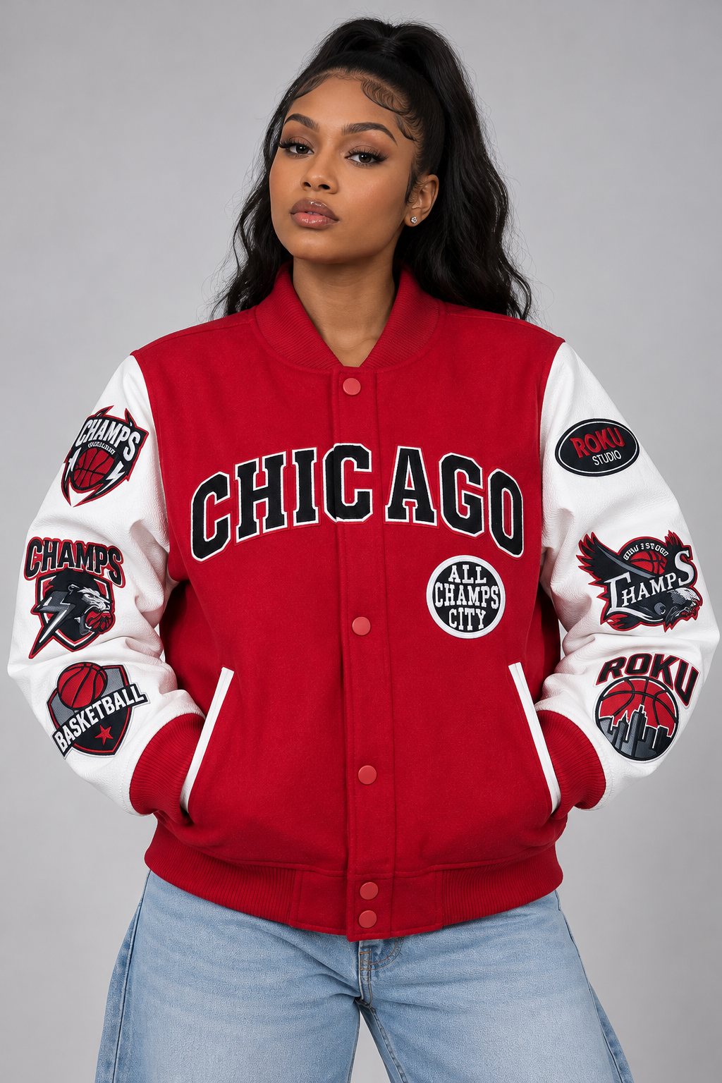 Roku Studio Women's "Chicago" Wool Varsity Jacket