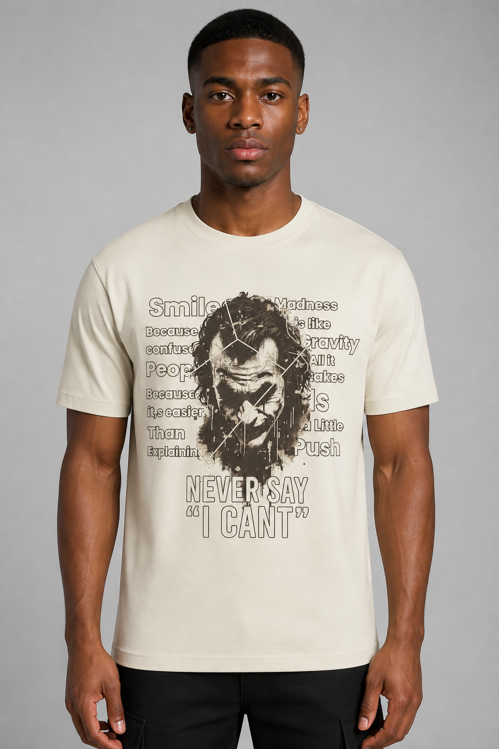 Luxe "Joker" Tee - Beige/Brown