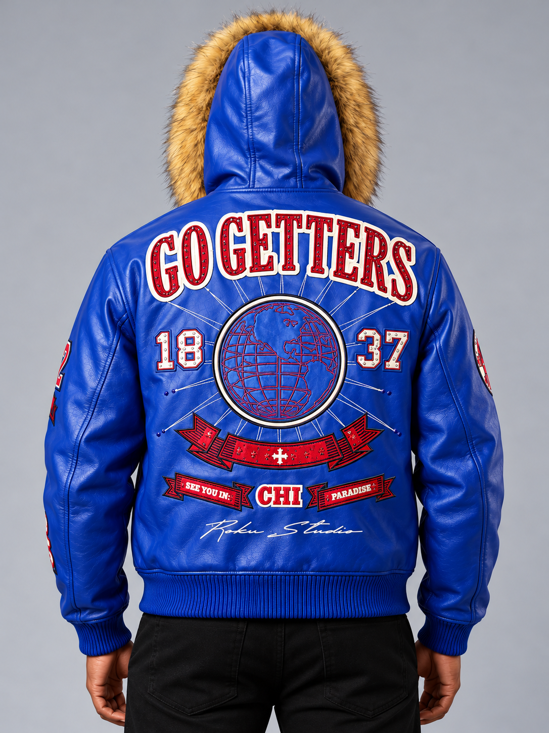 SYIP Exclusive Chicago Leather Jacket - Cubs Colors