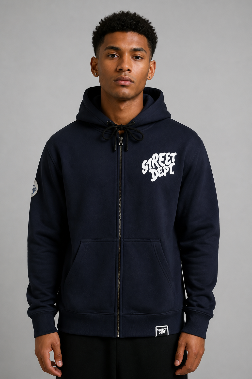 Street Department Wavey Print Zip-up Hoodie