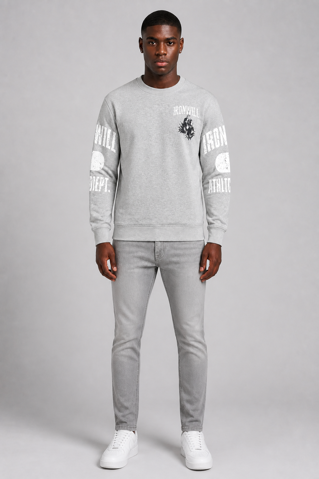 Black Pike "Ironwill" Fleece Sweater - Grey