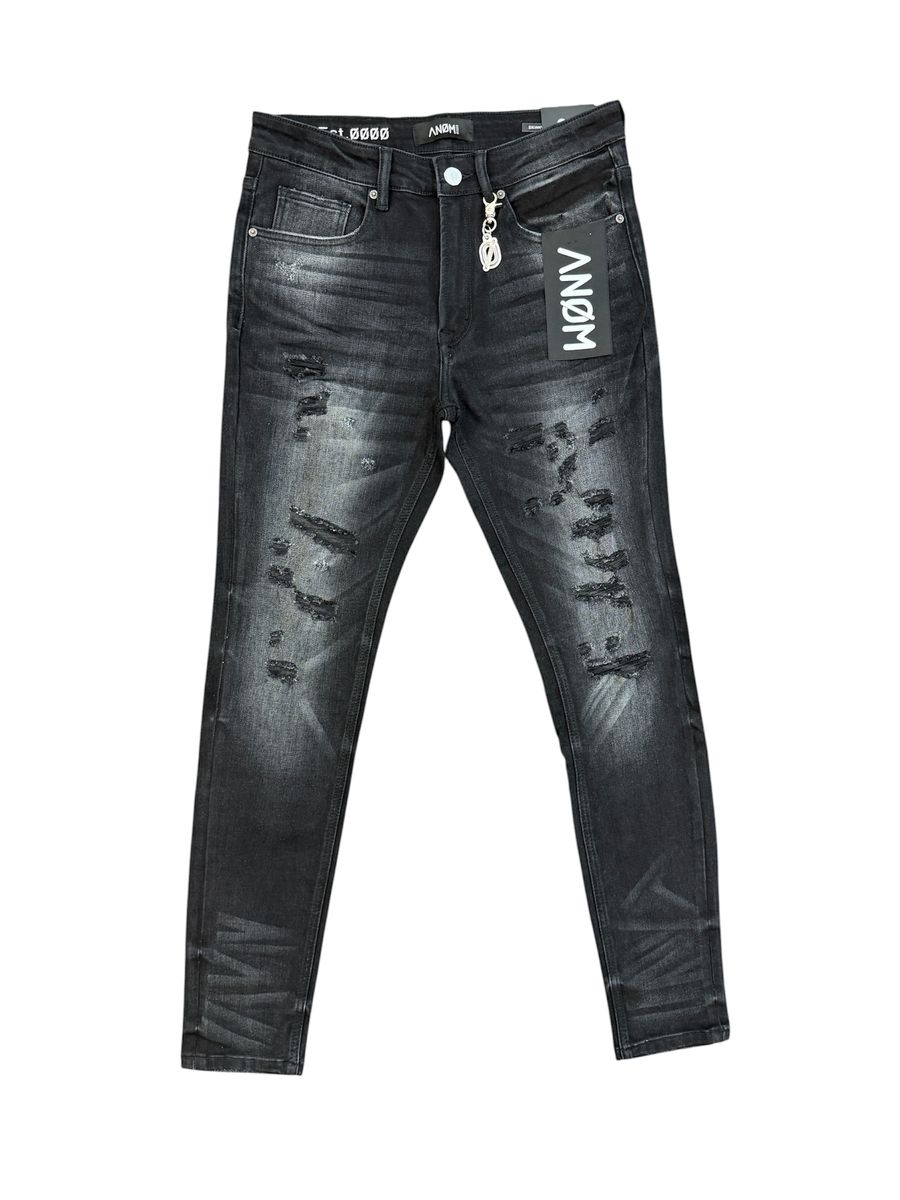 ANOM "Granite" Fitted Jeans - Black Wash