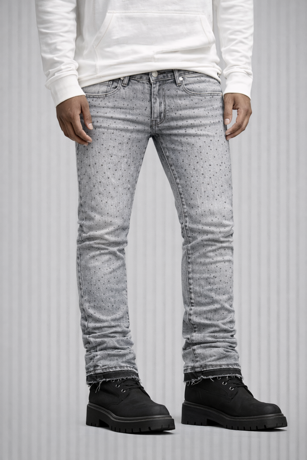 Damati Rhinstone Stacked Jeans