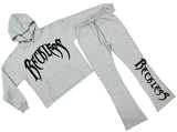 Focus "Reckless" Stud Hoodie and Flare Pants Jogger Set