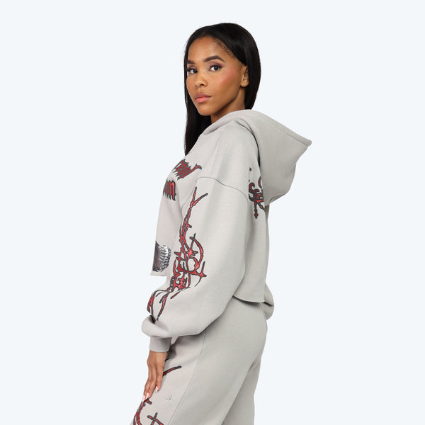 Smoke Rise Women's "Ethereal Dream" Crop Fleece Hoodie