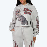 Smoke Rise Women's "Ethereal Dream" Crop Fleece Hoodie