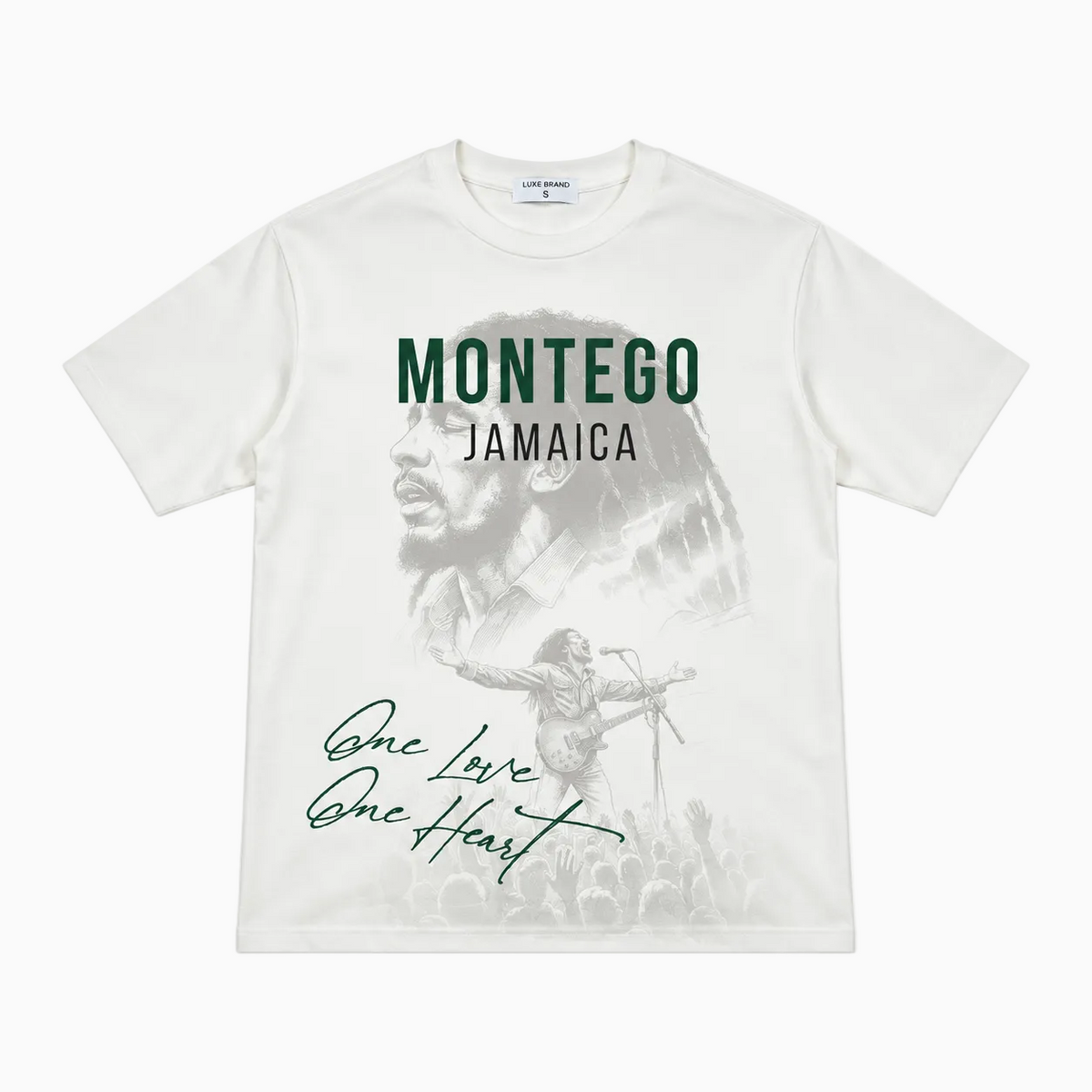 Luxe "Motego" Tee - White/Green