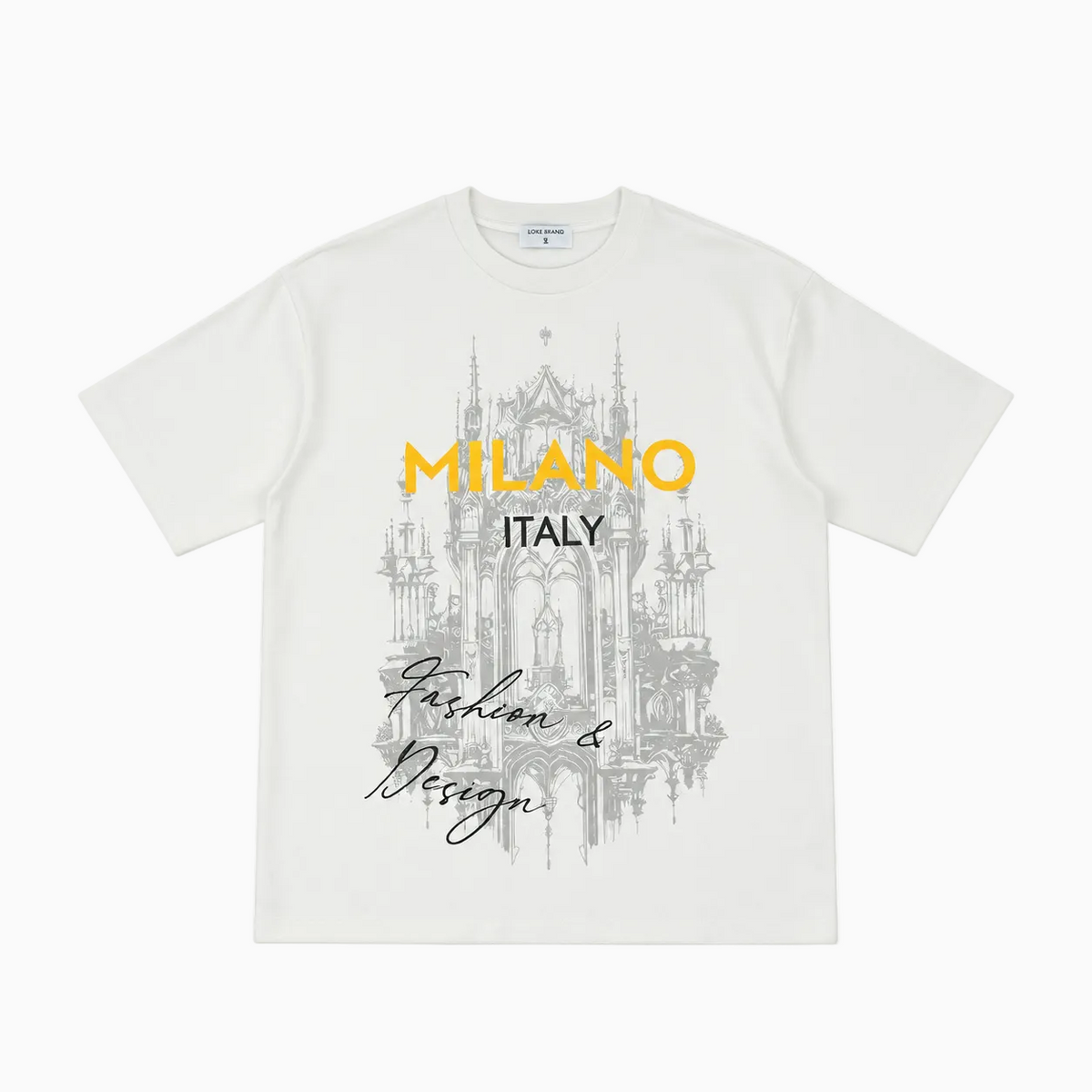 Luxe "Milano" Tee - White/Yellow