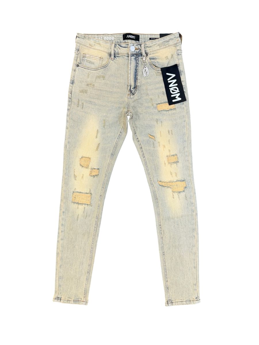 ANOM "Palms" Fitted Jeans - Light Vintage Blue