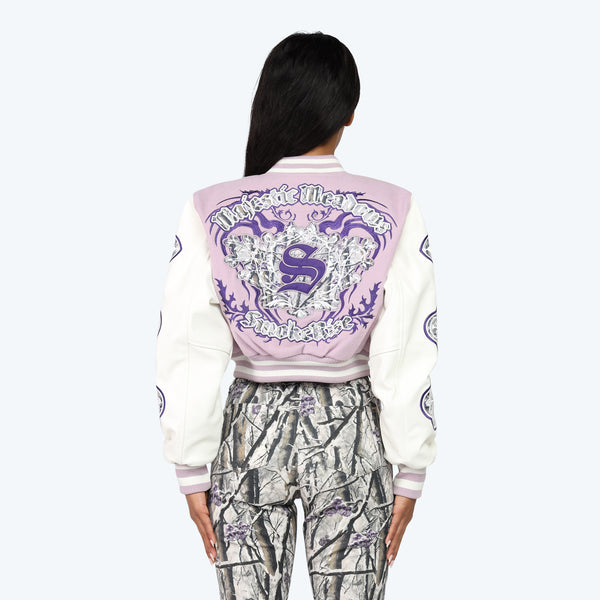 Smoke Rise "Tapestry" Crop Fit Varsity Jacket