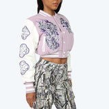 Smoke Rise "Tapestry" Crop Fit Varsity Jacket