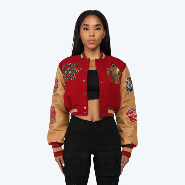 Smoke Rise Varsity Cropped Fit Jacket