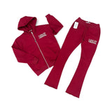 Liquid Crystal Hoodie & Stacked Pants Jogging Suits