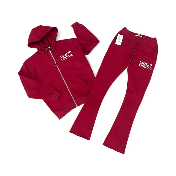 Liquid Crystal Hoodie & Stacked Pants Jogging Suits