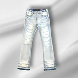 Damati Stacked Ripped Denim Jean