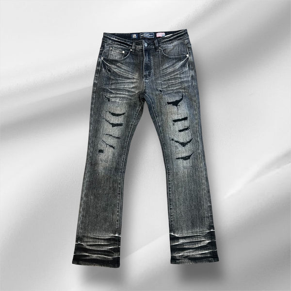 Damati Stacked Ripped Denim Jean