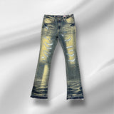 Damati Stacked Ripped Denim Jean
