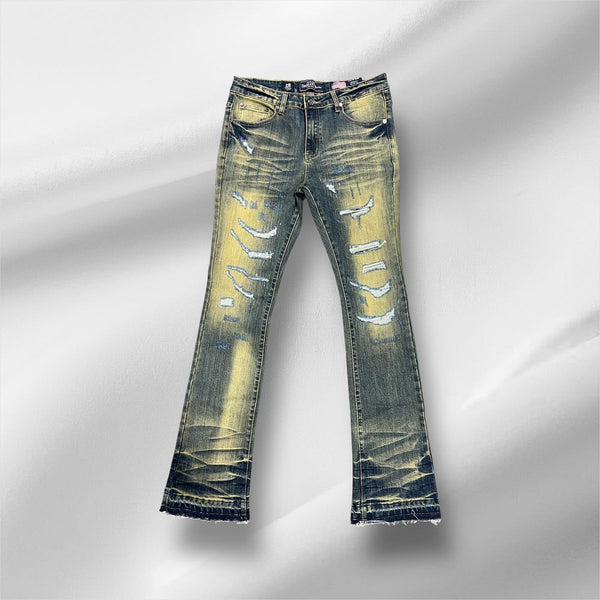 Damati Stacked Ripped Denim Jean