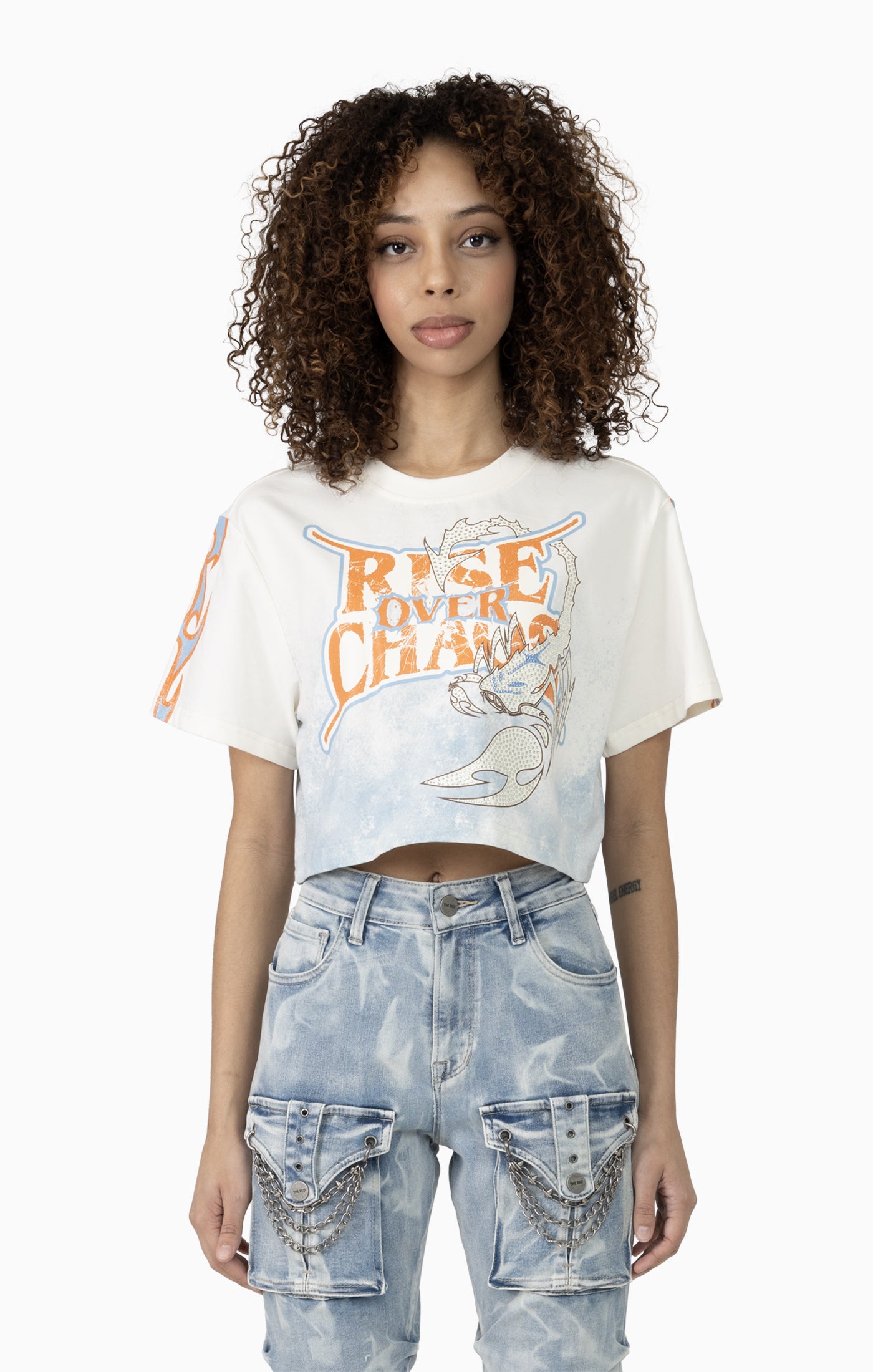 Smoke Rise Women's "Rise Over Chains" Cropped Graphic Tee