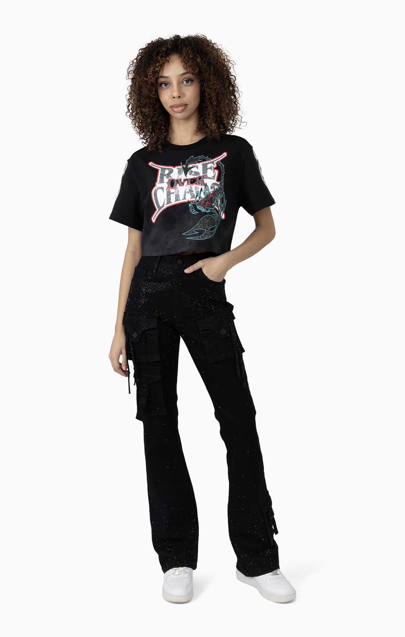 Smoke Rise Women's "Rise Over Chains" Cropped Graphic Tee