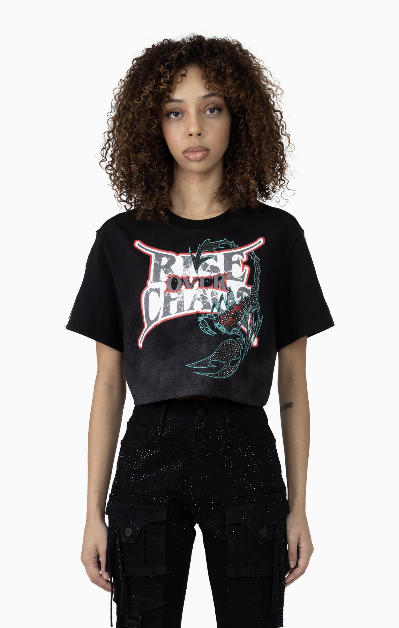 Smoke Rise Women's "Rise Over Chains" Cropped Graphic Tee