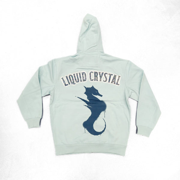 Liquid Crystal "Seahorse" Rhinestone Zip-up Hoodie