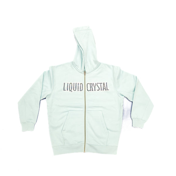 Liquid Crystal "Seahorse" Rhinestone Zip-up Hoodie
