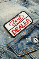 Jordan Craig "Local Dealer" Rhinestone Trucker Denim  Jacket