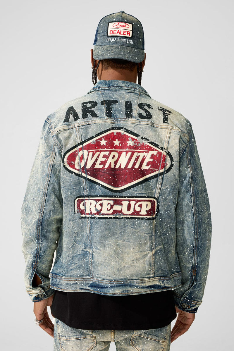 Jordan Craig "Local Dealer" Rhinestone Trucker Denim  Jacket