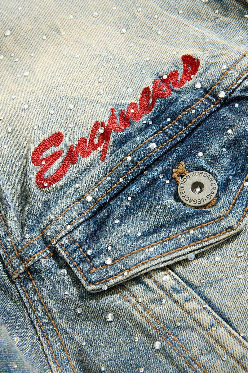 Jordan Craig "Local Dealer" Rhinestone Trucker Denim  Jacket