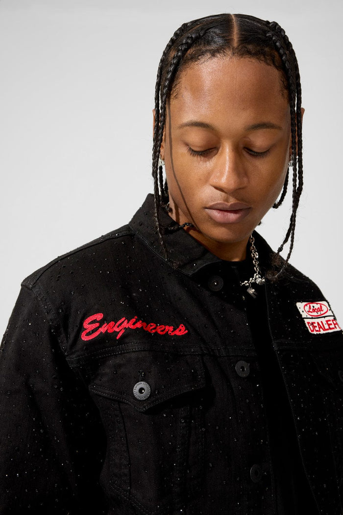Jordan Craig "Local Dealer" Rhinestone Trucker Denim  Jacket
