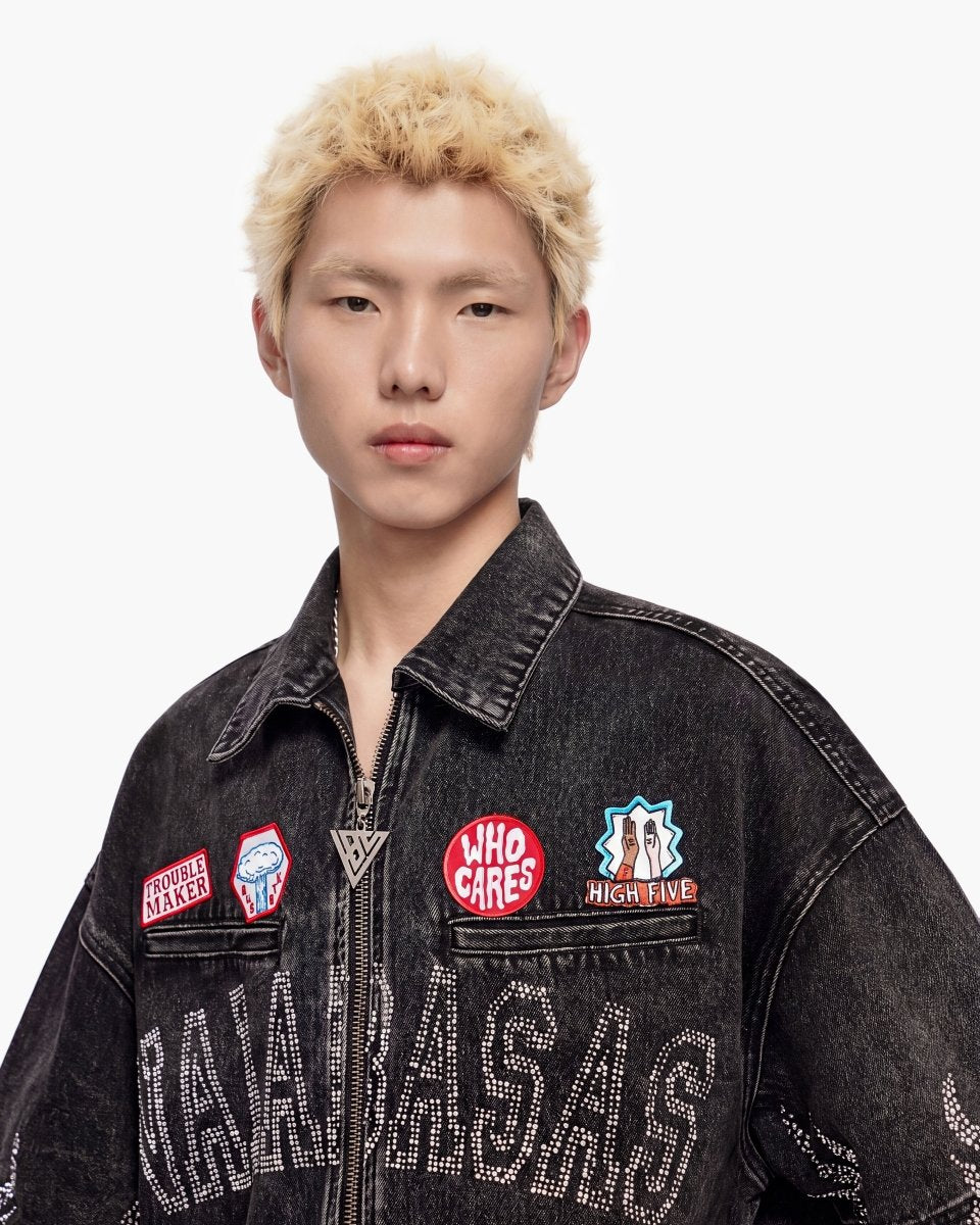 Valabasas "Torch" Denim Woven Zip-up Shirt