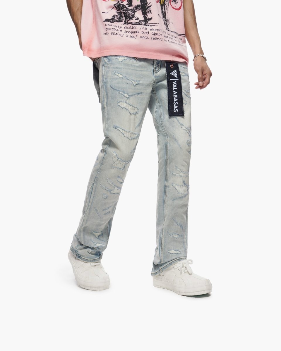 Valabasas Trance Stacked Light Blue Jeans