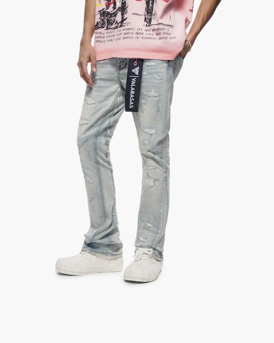 Valabasas Trance Stacked Light Blue Jeans