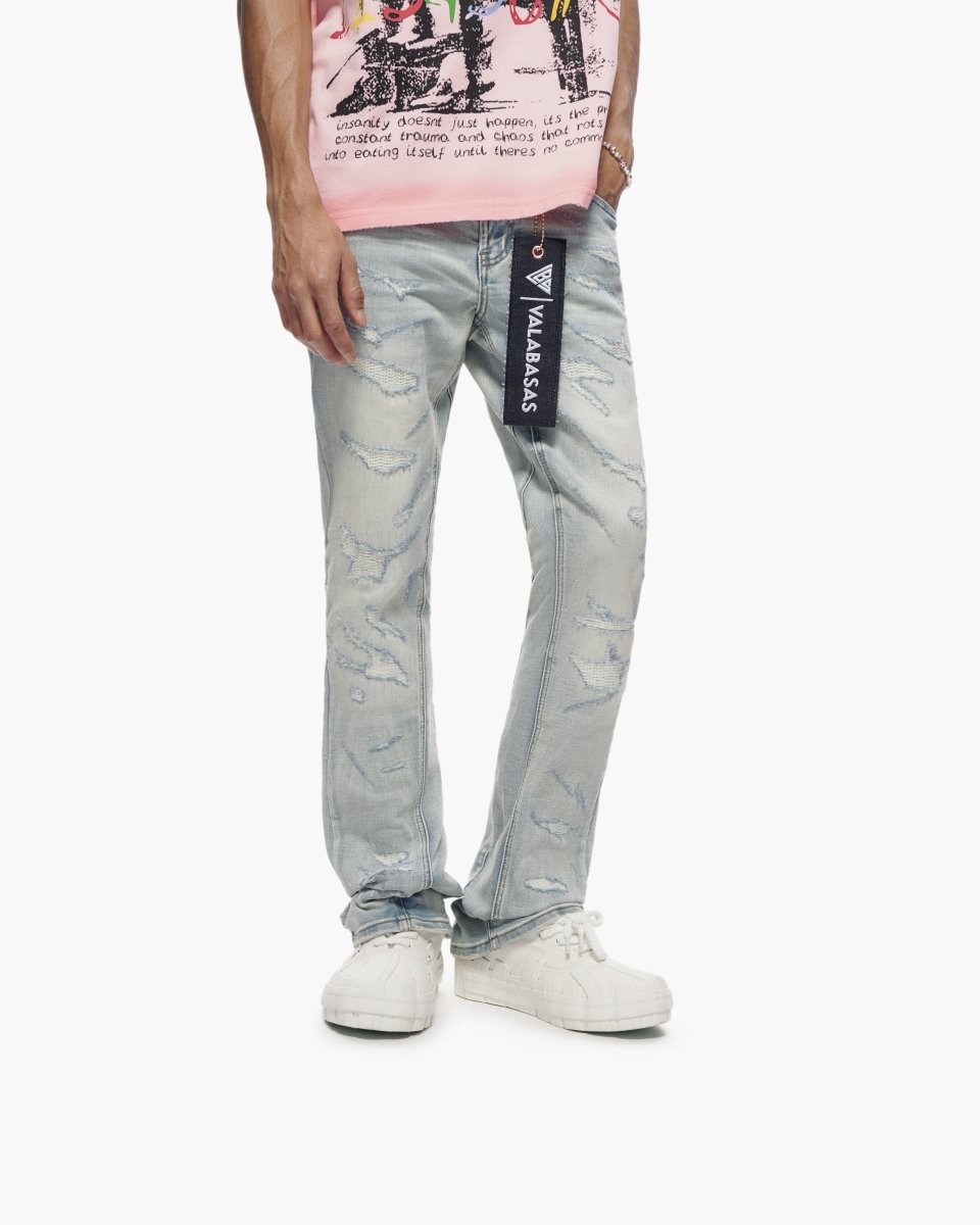Valabasas Trance Stacked Light Blue Jeans