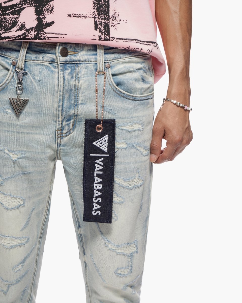 Valabasas Trance Stacked Light Blue Jeans